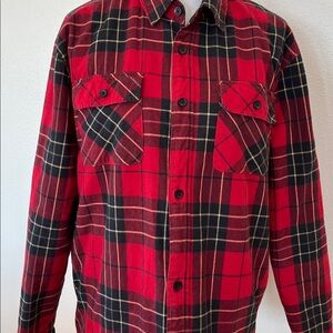 Fear of God Red and Black Plaid Shirt Jacket size Medium